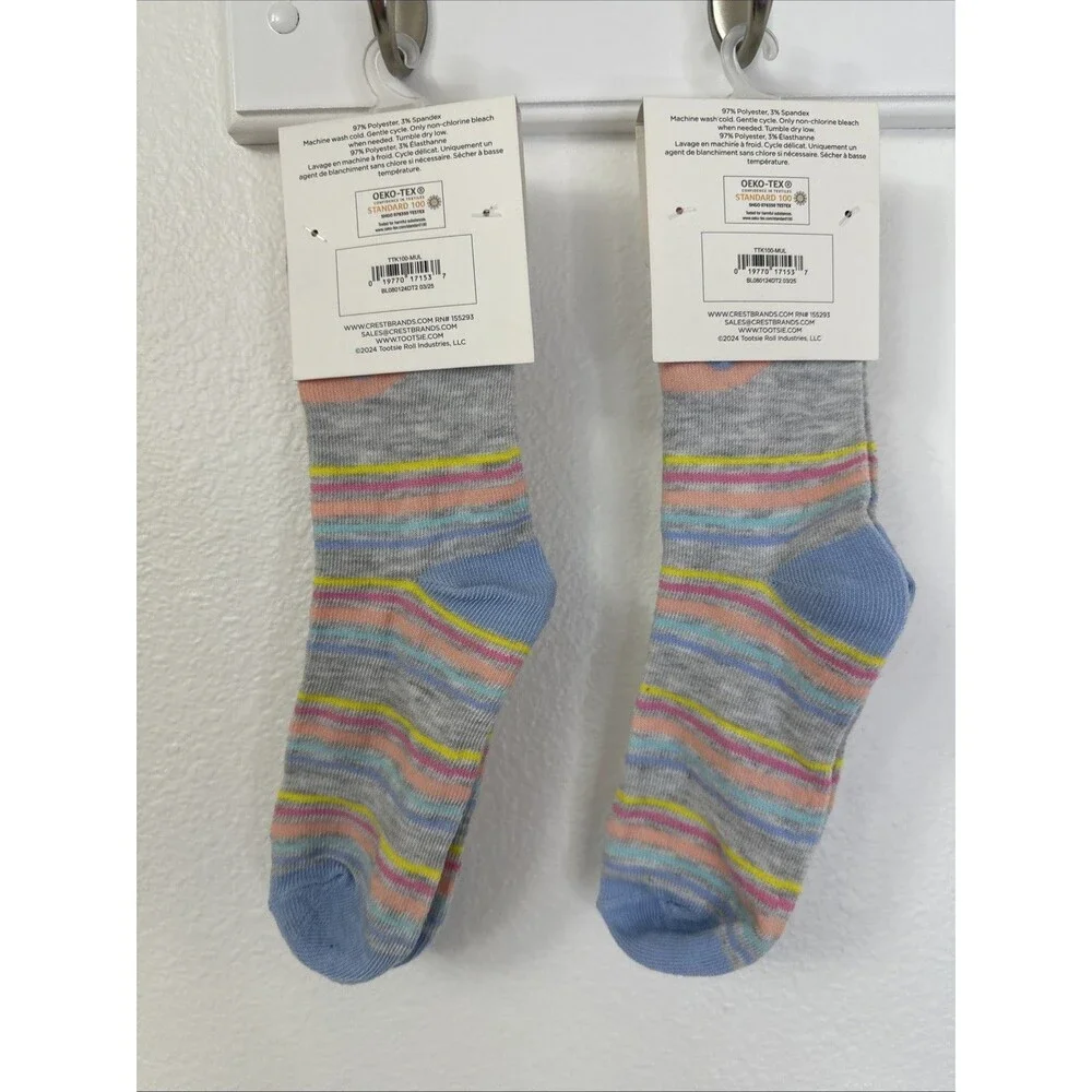 TWO Pairs - BLOW POP Kids Socks Sz.  9-3.5 For Twins, Matching Best Friends